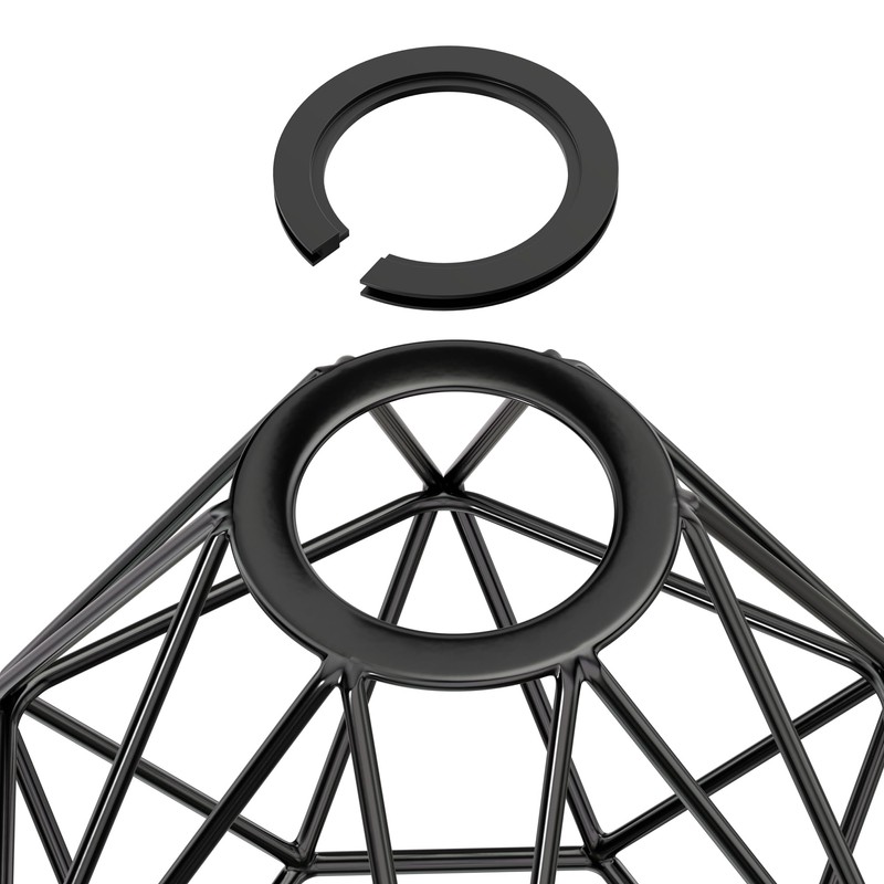ledscom.de Pack of 3 Cage Lampshade, Black, E27 / E14,