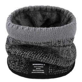 CBValleyol Winter Scarves Neck Tube Men's Ski Fleece Tube Scarf Neck Warmer Loop Neckerchief Men's Face Scarf Windproof Ski Mask for Skiing Running Cycling, black