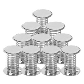 SEWACC Pack of 12 Shaker Base Dashboard Toy Base Feather Base of the Dashboard Toy Feather Toy Feather Base Bobble Head Toy Spring Base Compression Springs Metal Silver