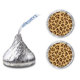 216 Leopard Cheetah Print Kisses Stickers Labels, Leopard Cheetah Kisses Stickers for Birthday Party, Wedding, Baby Shower, Any Event