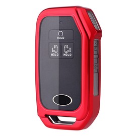 Key Fob Cover Case Fit for Kia Carnival Fourth Generation Kia K5 Sportage R Stinger Sorento Cerato Remote Holder Skin Protector Keyless Entry Sleeve Accessories (Red)