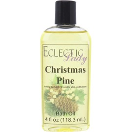 Christmas Pine Bath Oil by Eclectic Lady - Scented Bath Oil - Relaxing & Moisturizing Bathing Oil - Fragrance Body Oil for Dry & Rough Sensitive Skin - Body Daily Nourishing Shower Oil (4 oz)