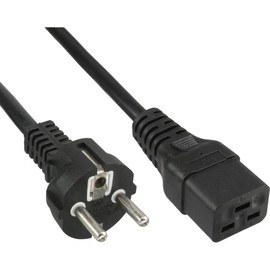 InLine® Power cable 16 A, Schuko straight to IEC IEC320 °C19 (1 m)