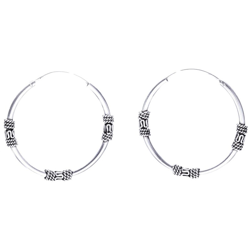 WINDALF Arion Large Creole Earrings Diameter 3.7 cm Silver Hoop