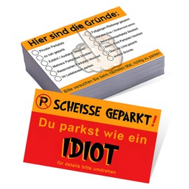 Dongcill 100 pieces of parked cards 9 x 5.4 cm - funny parked, wrong parking note cards for the windscreen