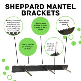 Floating Mantel Bracket-Sheppard Brackets-Sheppard System-Heavy Duty Floating Mantel Bracket (4 in. rods, 58 in. Backplate)
