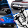 Dual Exhaust Tip,2.5" Inlet 3.5" Outlet 9.5" Length Punta De