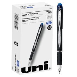 Uniball Jetstream Stick Pen 12 Pack, 1.0mm Medium Blue Pens, Wirecutter Best Pen, Ballpoint Pens, Ballpoint Ink Pens | Office Supplies, Ballpoint Pen, Colored Pens, Fine Point, Smooth Writing Pens