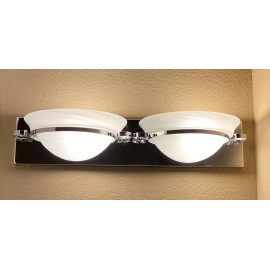 ELP 2-Light Chrome Light with Frosted Glass Marblized Shades Boobie Lights