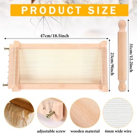 SiliFine Chitarra Cutter Italian Pasta with Rolling Pin Guitar Board Making Tool Pasta Machine for Spaghetti, Lasagna(Wood Color)
