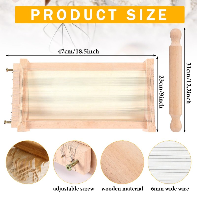 SiliFine Chitarra Cutter Italian Pasta with Rolling Pin Guitar Board