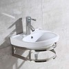Kelendle 16" Small Ceramic Sink with Faucet and Bracket Wall