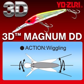 YO-ZURI 3D Magnum DD Floating Salt Lure, 7.1 inches (180 mm), Color: Fire Tiger