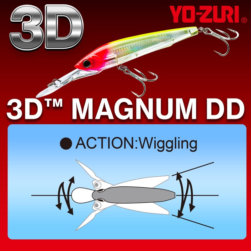 YO-ZURI 3D Magnum DD Floating Salt Lure, 7.1 inches (180