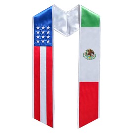 Herrenbek Mixed Flag Graduation Stole For International Graduate (USA + International)