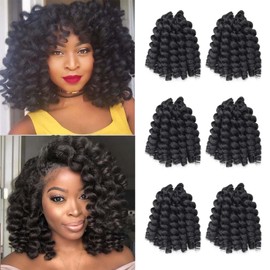 Wand Curl Jamaican Bounce Crochet Hair - 6packs Twist Braid & Curly Hair for Black Women (2#, 12 Inch)