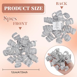 WEBEEDY 8 Pcs Silver Metallic Curly Bows for Gift Wrapping, Self Adhesive Silver Ribbon Bows for Presents Party Wedding Wine Bottles Decorations Christmas Birthday Holiday Home Decor Gift