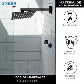 Cnx - Juego De Manerales Para Regadera Color Negro Mate