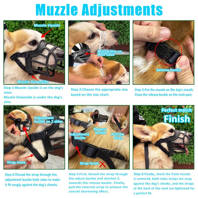 OKKIC Basket Muzzle Allows Panting Drinking - Anti Biting Chewing,