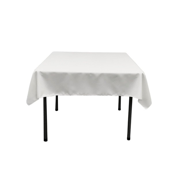 LA Linen Polyester Poplin Washable Square Tablecloth, Stain and Wrinkle