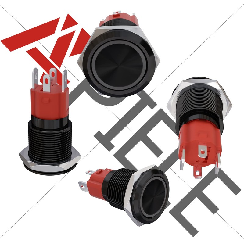 APIELE 10 Amp 19mm Latching Push Button Switch 110V-220V SPST