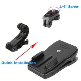momerch Backpack Shoulder Strap Mount 360 Bag Clip Holder Attach with Quick Release Tripod Adapter Base Compatible with Hero 12 11 10 9 8 7 6 and More