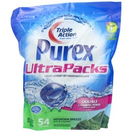 Purex Ultra Packs Liquid Laundry Detergent, Mountain Breeze, .55 fl Oz, 54 Count