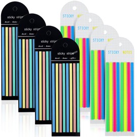 Juome 1280Pcs Highlighter Tape, Transparent Sticky Long Page Markers Tabs, Morandi Neon Clear Highlighter Strips Flags Stickers, Book Tabs for Annotating Books Aesthetic Office School Study Supplies