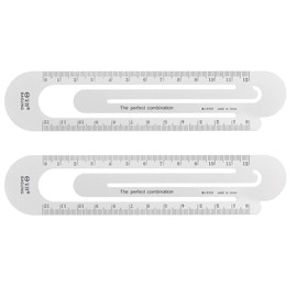 sourcing map 2 Pieces Ruler 12 cm Metric Bookmark Clip Ruler Metal Aluminium Alloy Scale on Both Sides Measuring Scale Tool for Measuring, Study, Reading