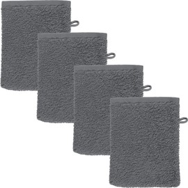 REDBEST Oceanside Wash Mitt Pack of 4 Walk Terry Anthracite Size 16 x 21 cm