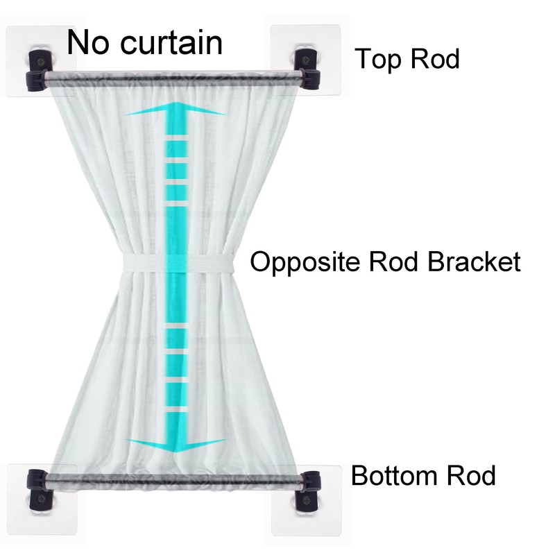 YYST Type A Self Adhesive Curtain Rod No Drilling Cupboard