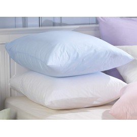 Plain Dye Blended Cotton 65cm x 65cm Continental Housewife Pillowcase Pair in Blue