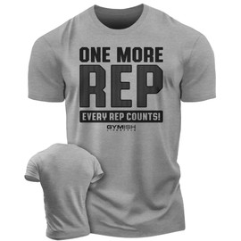 Gymish Lifestyle Every Rep Counts Workout Gym Motivational Bodybuilding T-Shirt for Men (XL, Every Rep Counts Grey)