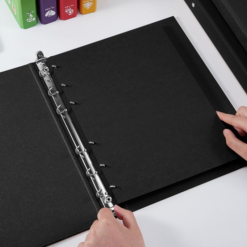 SXIUU A5 Six Ring Binder, Kraft Paper Binder, 6 Ring