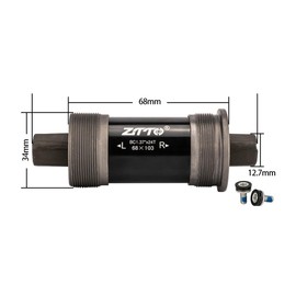 HOUSON Bicycle Bottom Bracket, Bicycle Bottom Bracket 68-73 mm Square BSA Square Bottom Bracket Housing Bottom Bracket Axles for Bicycle 124.5 mm