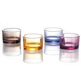 Elivia Clear Tealight Candle Holders - Set of 18, Round Glass Candle Holder, 2" Diameter - CH03