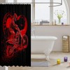 Feelyou Motocross Fabric Shower Curtain Black Red Dirt Bike Rider
