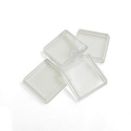 Design61 Furniture Coasters for Square Furniture Feet Roller Coasters Piano Coasters Floor Protection Caps for Feet up to 40 x 40 mm Pack of 4 Transparent