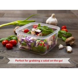 32-oz. Square Clear Deli Containers with Lids | Stackable, Tamper-Proof BPA-Free Food Storage Containers | Recyclable Space Saver Airtight Container for Kitchen Storage, Meal Prep, Take Out | 20 Pack