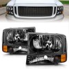 ANZO USA 111080 Crystal Headlight Set w/Corners-Black