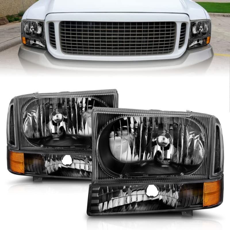 ANZO USA 111080 Crystal Headlight Set w/Corners-Black