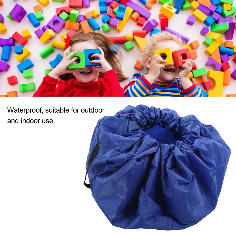 Drawstring Toy Play Mat Polyester Outdoor Indoor Waterproof Toy Storage
