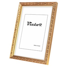 Victor Picture Frame 8x12 in Gold "Vermeer" - Antique Picture Frame with shatterproof Acrylic Glass - 8 x 12 Photo Frame Vintage