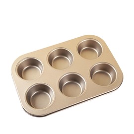 Gosinnmei Muffin Pans, 6 Pcs Cupcake Mold, Non-Sticky Baking Mold, Baking Mold, Size 10.4 x 7.3 x 7.3 inches (26.5 x 18.5 cm), Cup 2.8 x 2.8 x 1.2 inches (7 x 5 x 3 cm)