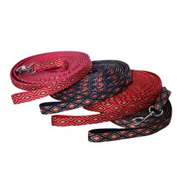 Rhinegold Diamond Pattern Lunge Rein - Red