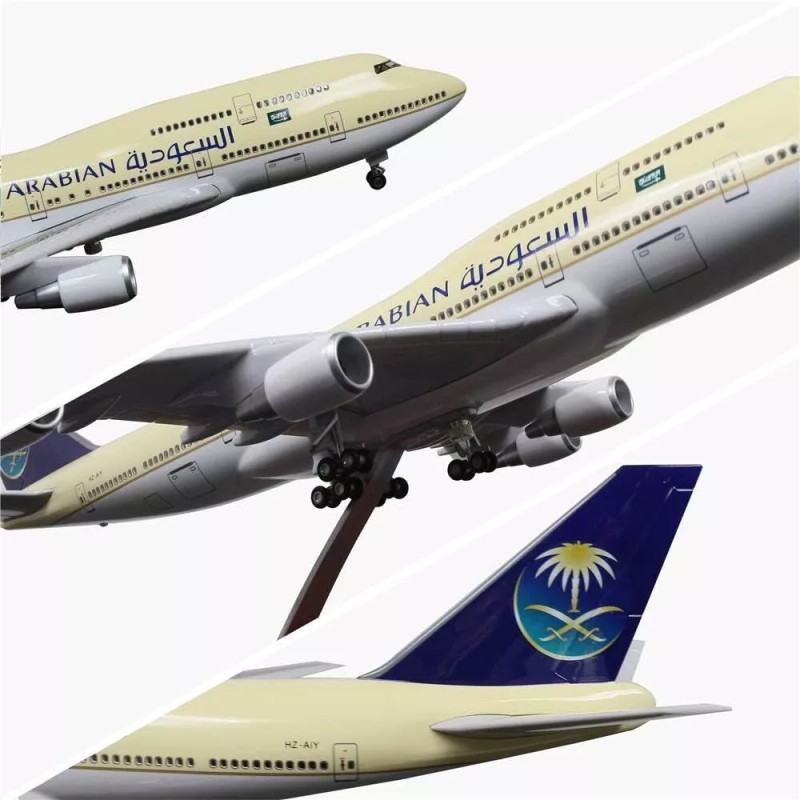 1/150 Diecast Airplanes Saudi Arabia Boeing B747 with LED Light
