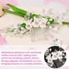 Wedding Hair Accessories for Bride, Silver Flower Leaf Hair Comb,