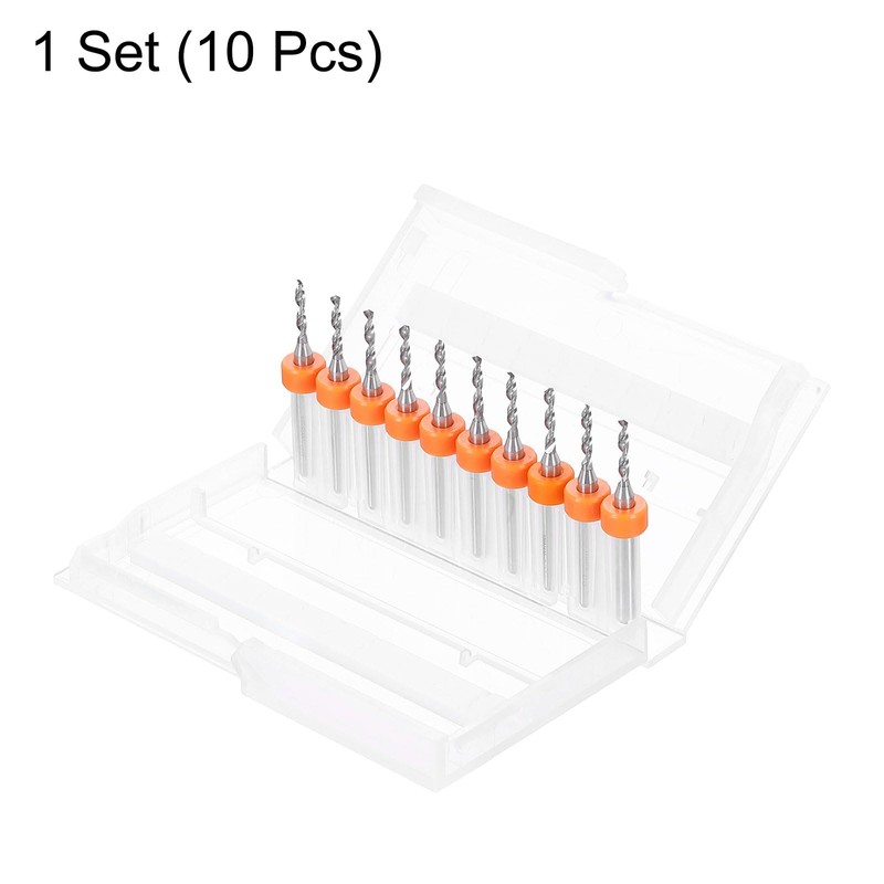 sourcing map 10pcs PCB Drill Bit Set 1/8" Shank 1.8mm