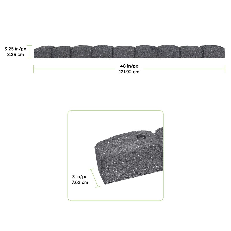 Tierra Verde 3.25"H x 48"L x 3.24"D Roman Stone Recycled