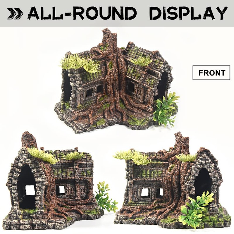 PTFJZ Aquarium Decorations Large Fish Tank Ornament Reptile House Shelter
